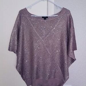 ALFANI sequin brown butterfly sleeves sweaters